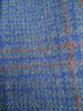 25/0790 stunning 1946 blue / red glen check heavyweight d/b wool overcoat w/ belt 40-42 long
