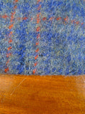 25/0790 stunning 1946 blue / red glen check heavyweight d/b wool overcoat w/ belt 40-42 long