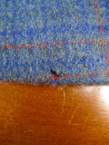25/0790 stunning 1946 blue / red glen check heavyweight d/b wool overcoat w/ belt 40-42 long