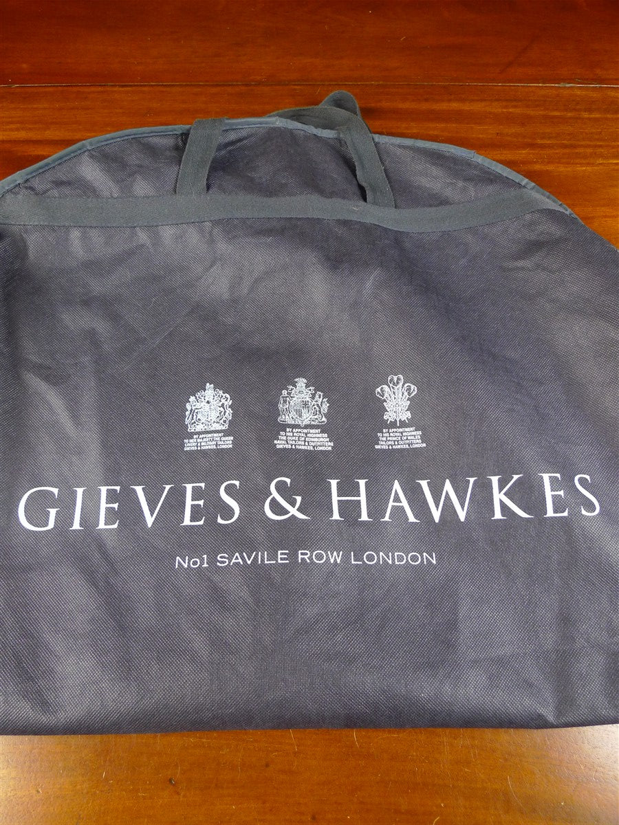 25/0788 immaculate gieves & hawkes savile row 100% cashmere black fly-front overcoat 48 regular