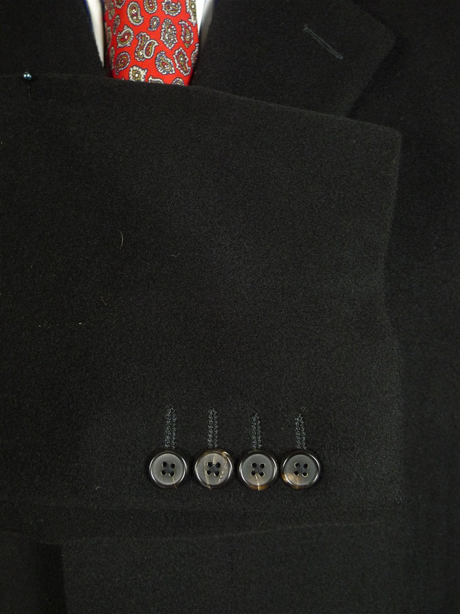 25/0788 immaculate gieves & hawkes savile row 100% cashmere black fly-front overcoat 48 regular