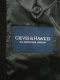 25/0788 immaculate gieves & hawkes savile row 100% cashmere black fly-front overcoat 48 regular