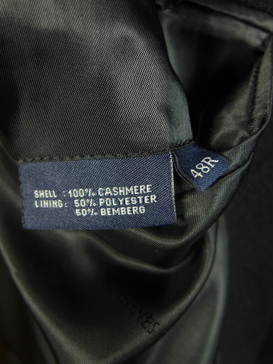 25/0788 immaculate gieves & hawkes savile row 100% cashmere black fly-front overcoat 48 regular