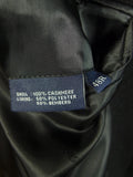 25/0788 immaculate gieves & hawkes savile row 100% cashmere black fly-front overcoat 48 regular
