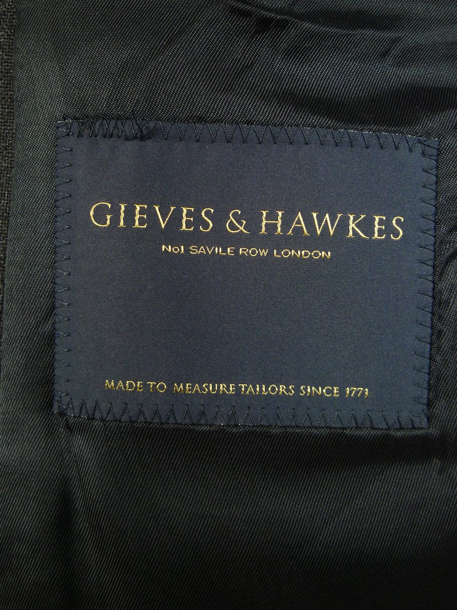 25/0772 gieves & hawkes 2012 savile row canvassed grey worsted suit 49 short to regular