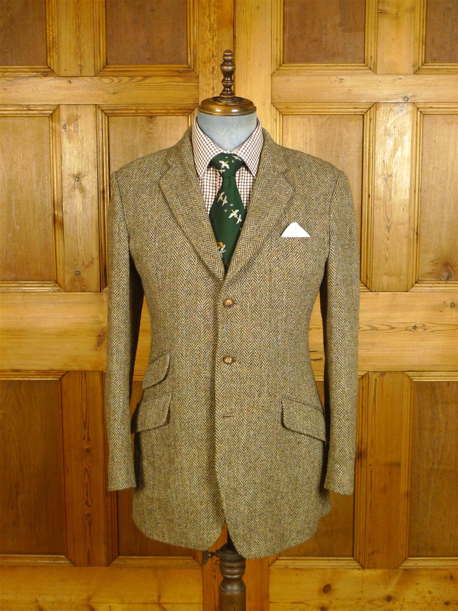 25/0770 phillips & piper brown herringbone tweed jacket for goodwood revival 40 long