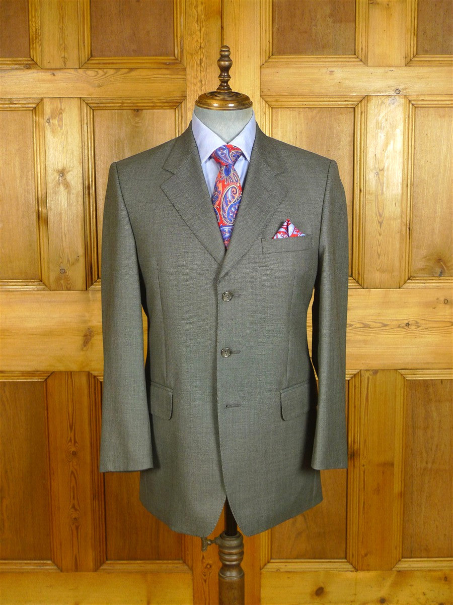25/0773 immaculate crombie grey birds-eye weave wool & cashmere suit 40 regular