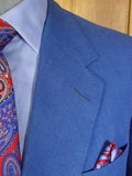 25/0774 anderson & sheppard 2006 savile row bespoke blue linen suit 48 extra long