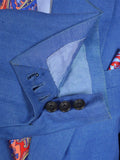 25/0774 anderson & sheppard 2006 savile row bespoke blue linen suit 48 extra long