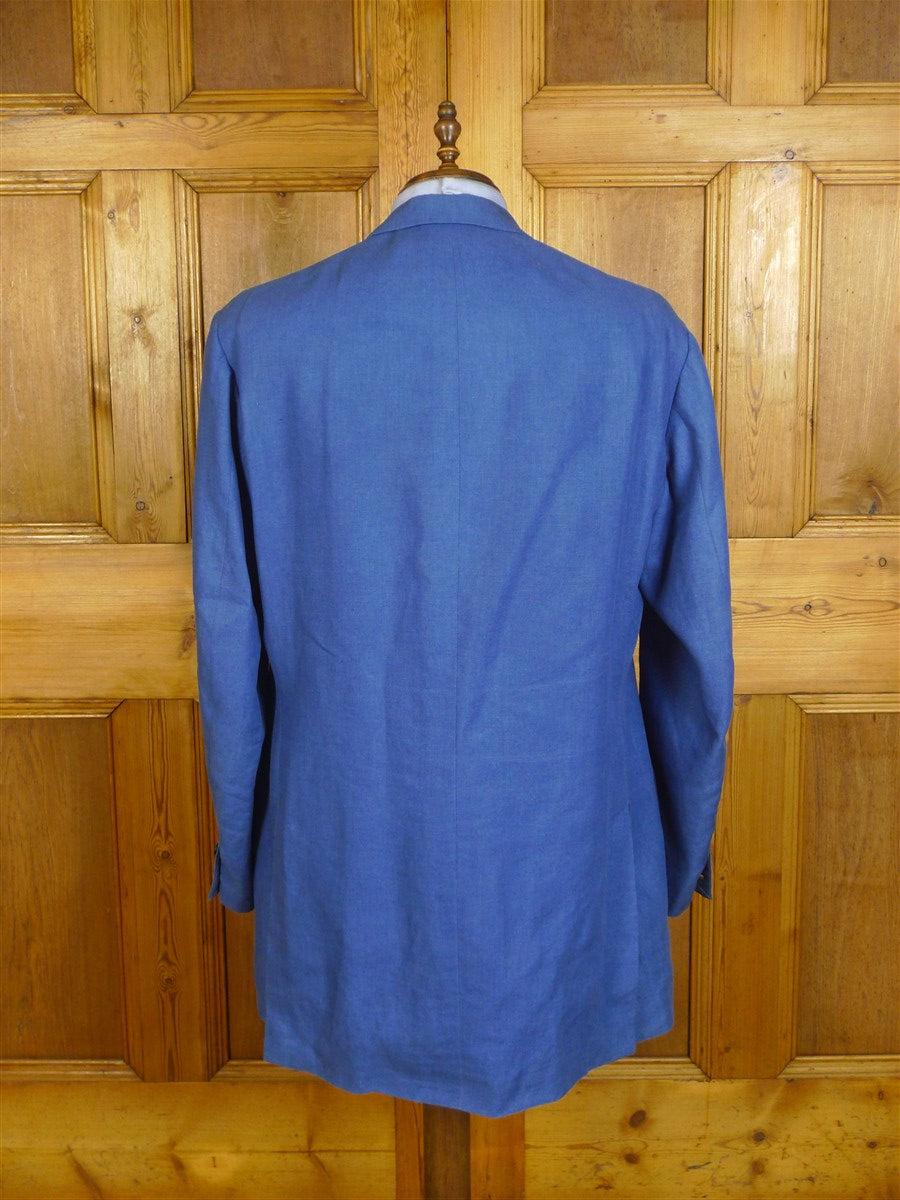 25/0774 anderson & sheppard 2006 savile row bespoke blue linen suit 48 extra long