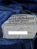 25/0774 anderson & sheppard 2006 savile row bespoke blue linen suit 48 extra long