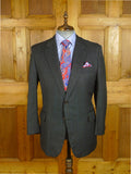 25/0775 immaculate huntsman 2001 savile row bespoke grey nailhead / blue overcheck worsted suit 42 regular