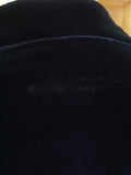 25/0768 vintage major fulham road bespoke blue black silk-velvet evening smoking jacket 37 short