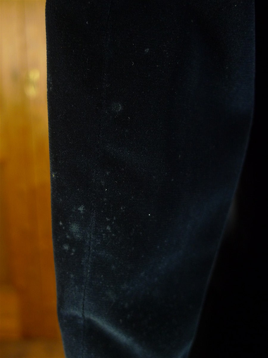 25/0768 vintage major fulham road bespoke blue black silk-velvet evening smoking jacket 37 short