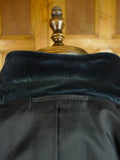 25/0768 vintage major fulham road bespoke blue black silk-velvet evening smoking jacket 37 short