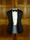 25/0768 vintage major fulham road bespoke blue black silk-velvet evening smoking jacket 37 short