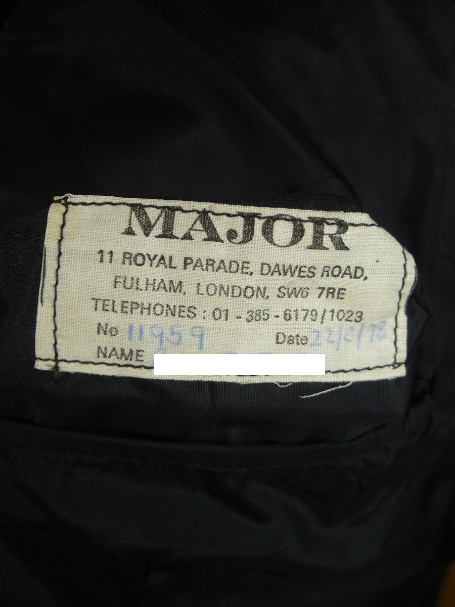25/0768 vintage major fulham road bespoke blue black silk-velvet evening smoking jacket 37 short