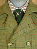 25/0769 immaculate british green wp check tweed pea coat 42
