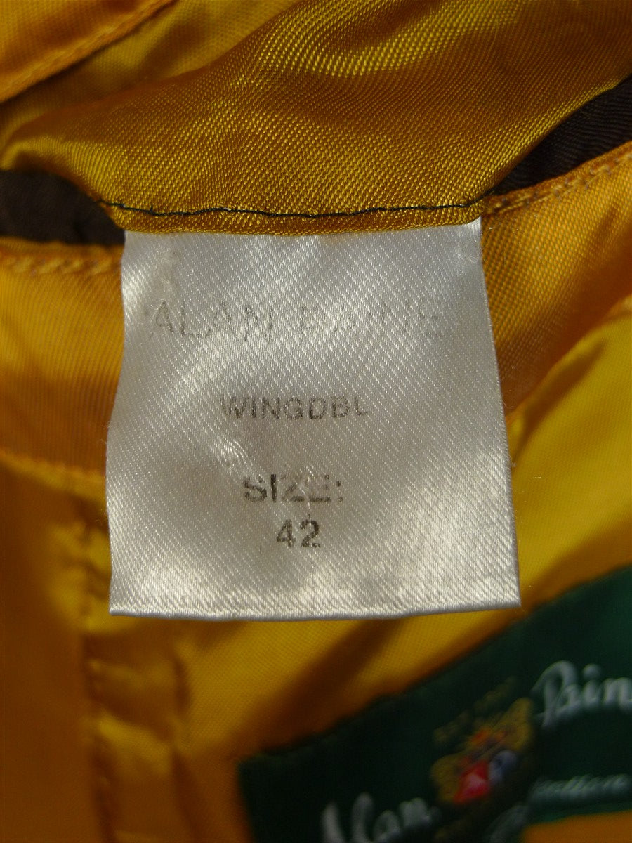 25/0769 immaculate british green wp check tweed pea coat 42