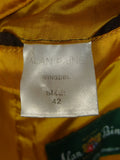 25/0769 immaculate british green wp check tweed pea coat 42