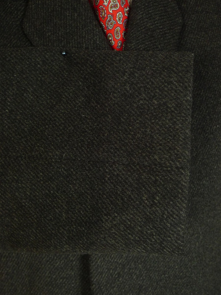 25/0787 immaculate vintage heavyweight grey crombie wool & cashmere overcoat w/ tartan backing 42-44