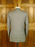 25/0776 immaculate huntsman 1998 savile row bespoke grey / blue prince of wales check worsted suit 42 regular