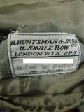 25/0776 immaculate huntsman 1998 savile row bespoke grey / blue prince of wales check worsted suit 42 regular