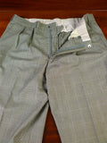 25/0776 immaculate huntsman 1998 savile row bespoke grey / blue prince of wales check worsted suit 42 regular