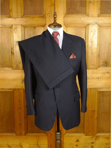 25/0777 huntsman 1996 savile row bespoke navy blue worsted suit 44 regular