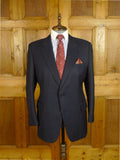25/0777 huntsman 1996 savile row bespoke navy blue worsted suit 44 regular