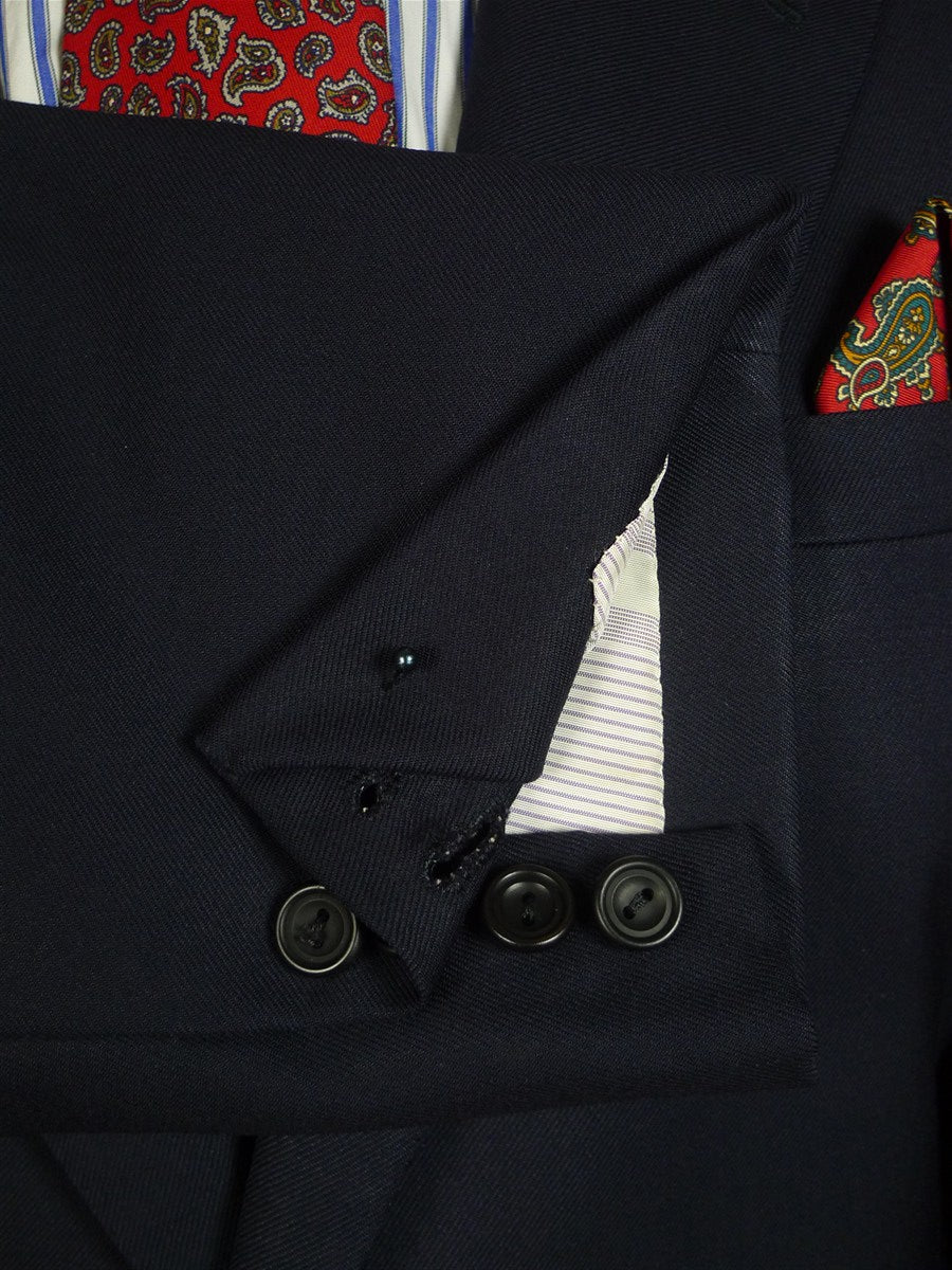 25/0777 huntsman 1996 savile row bespoke navy blue worsted suit 44 regular