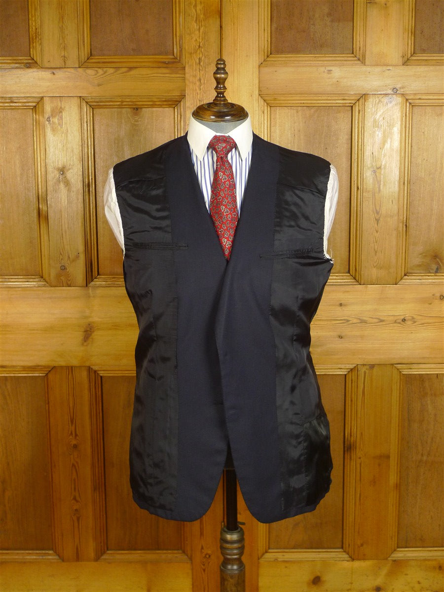 25/0777 huntsman 1996 savile row bespoke navy blue worsted suit 44 regular