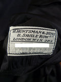 25/0777 huntsman 1996 savile row bespoke navy blue worsted suit 44 regular