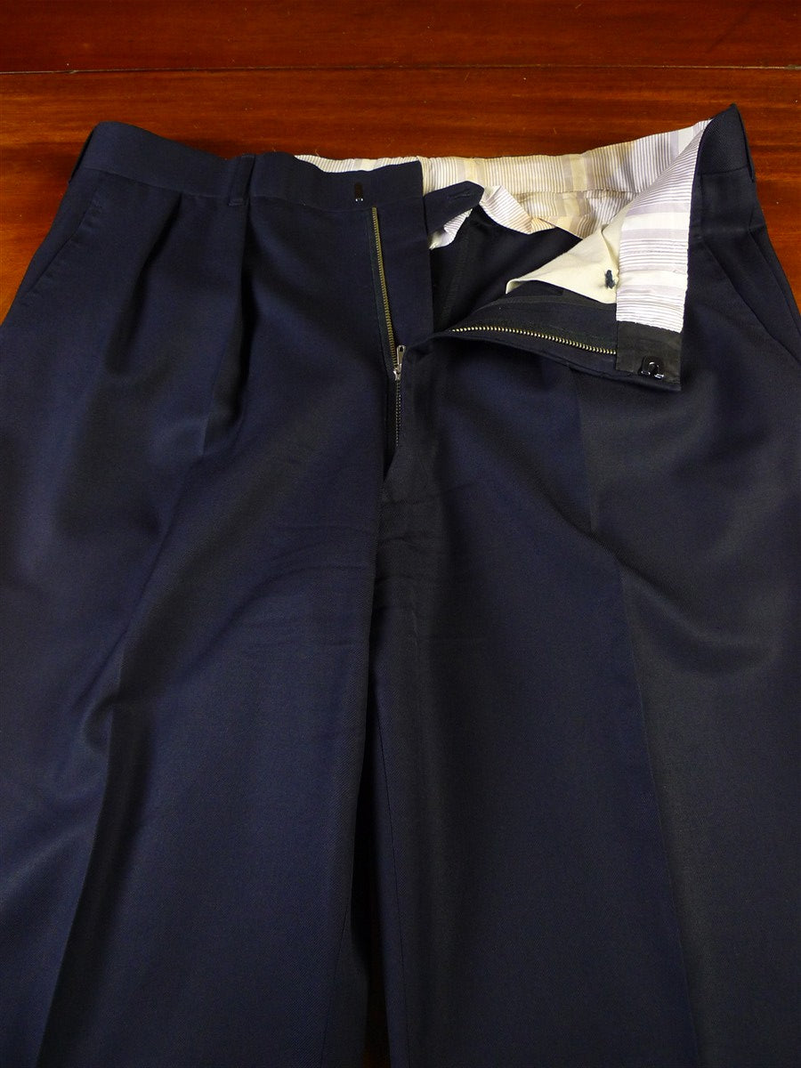 25/0777 huntsman 1996 savile row bespoke navy blue worsted suit 44 regular