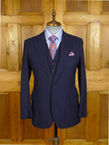 25/0784 vintage 1981 fulham road bespoke heavyweight navy blue worsted & mohair 3-piece suit 38 regular