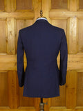 25/0784 vintage 1981 fulham road bespoke heavyweight navy blue worsted & mohair 3-piece suit 38 regular