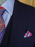 25/0784 vintage 1981 fulham road bespoke heavyweight navy blue worsted & mohair 3-piece suit 38 regular
