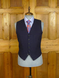 25/0784 vintage 1981 fulham road bespoke heavyweight navy blue worsted & mohair 3-piece suit 38 regular