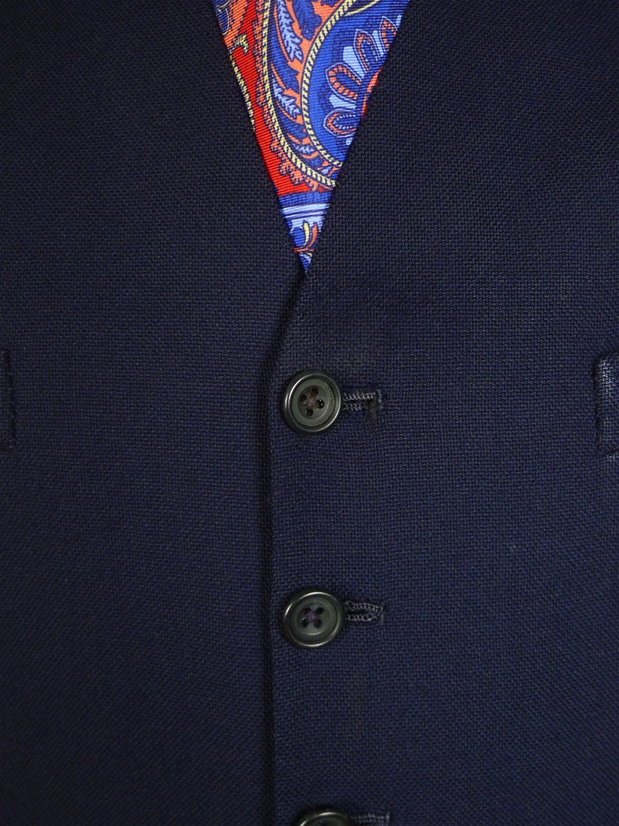 25/0784 vintage 1981 fulham road bespoke heavyweight navy blue worsted & mohair 3-piece suit 38 regular