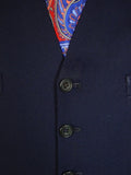 25/0784 vintage 1981 fulham road bespoke heavyweight navy blue worsted & mohair 3-piece suit 38 regular