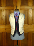 25/0784 vintage 1981 fulham road bespoke heavyweight navy blue worsted & mohair 3-piece suit 38 regular