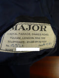 25/0784 vintage 1981 fulham road bespoke heavyweight navy blue worsted & mohair 3-piece suit 38 regular