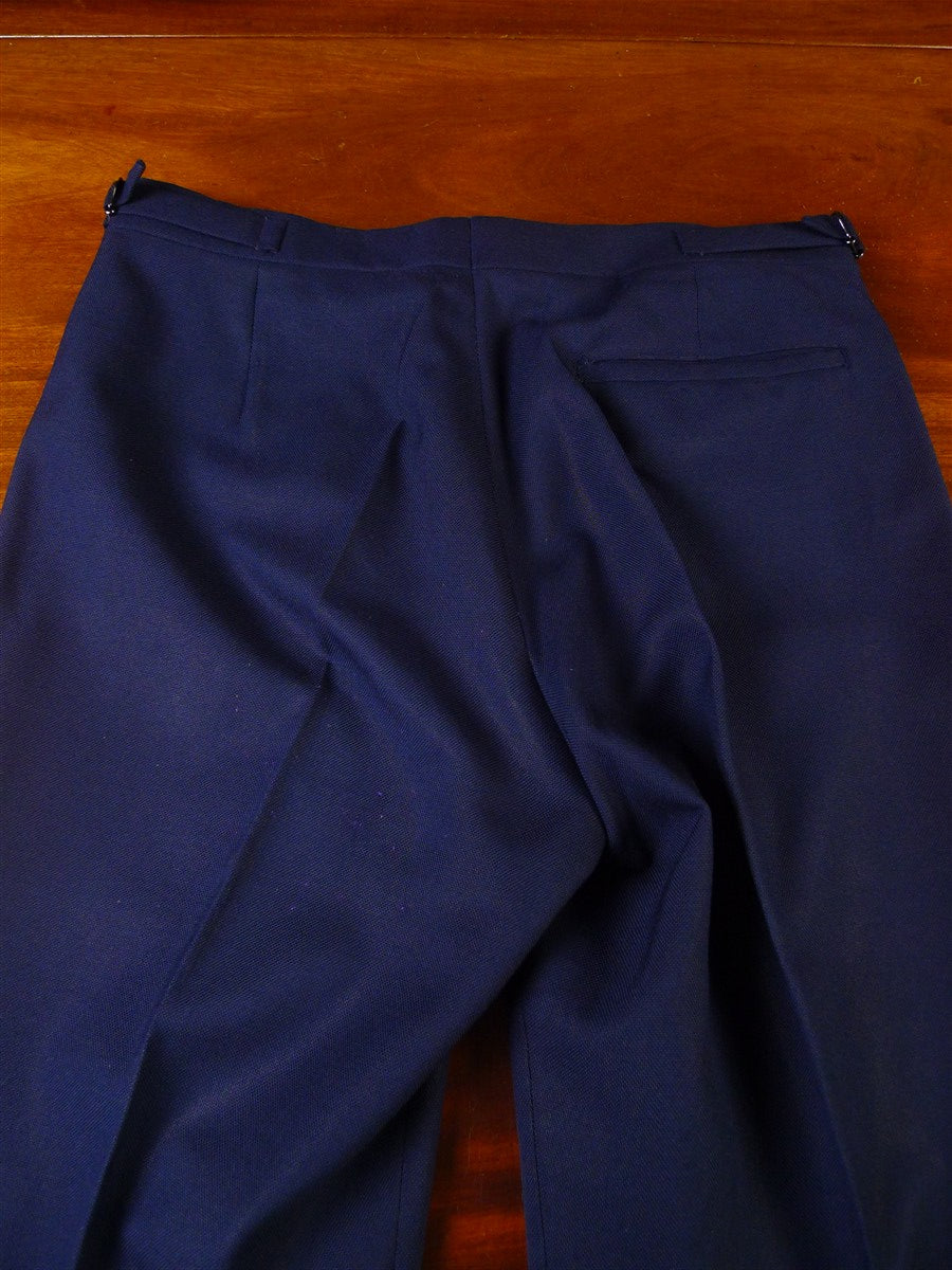 25/0784 vintage 1981 fulham road bespoke heavyweight navy blue worsted & mohair 3-piece suit 38 regular