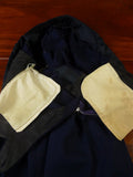 25/0784 vintage 1981 fulham road bespoke heavyweight navy blue worsted & mohair 3-piece suit 38 regular