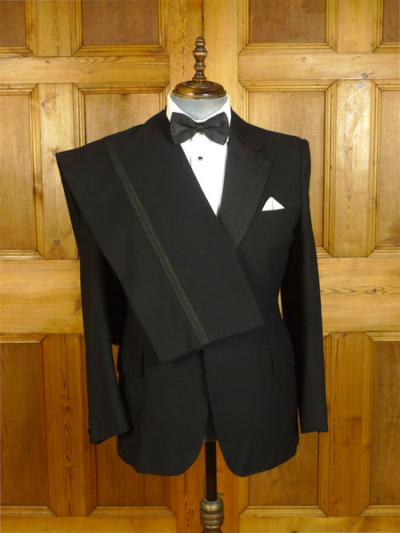 25/0778 vintage fulham road bespoke black barathea wool / grosgrain silk dinner suit 41 regular