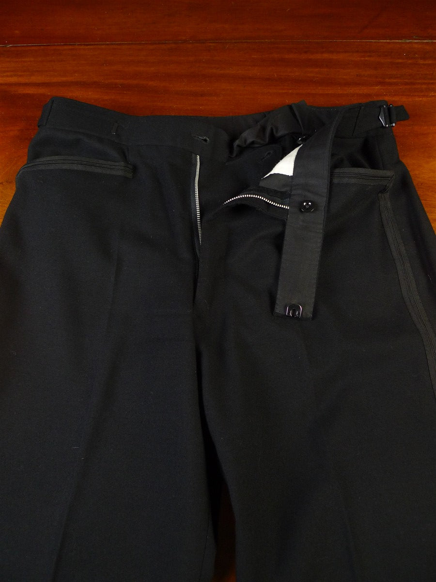 25/0778 vintage fulham road bespoke black barathea wool / grosgrain silk dinner suit 41 regular