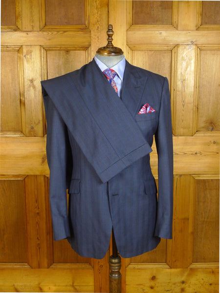 25/0779 william westmancott savile row canvassed blue pin-stripe wool suit 44 long