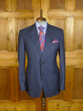 25/0779 william westmancott savile row canvassed blue pin-stripe wool suit 44 long