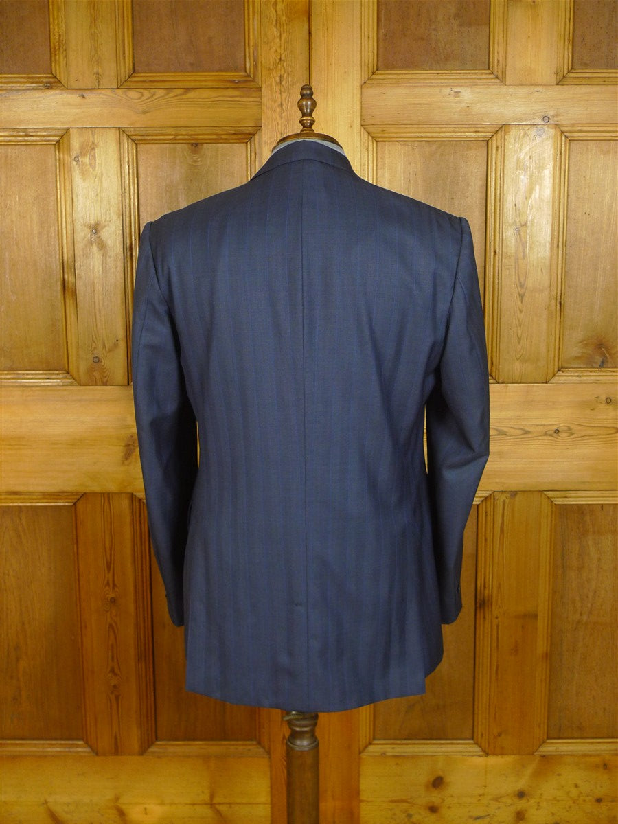 25/0779 william westmancott savile row canvassed blue pin-stripe wool suit 44 long