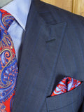 25/0779 william westmancott savile row canvassed blue pin-stripe wool suit 44 long